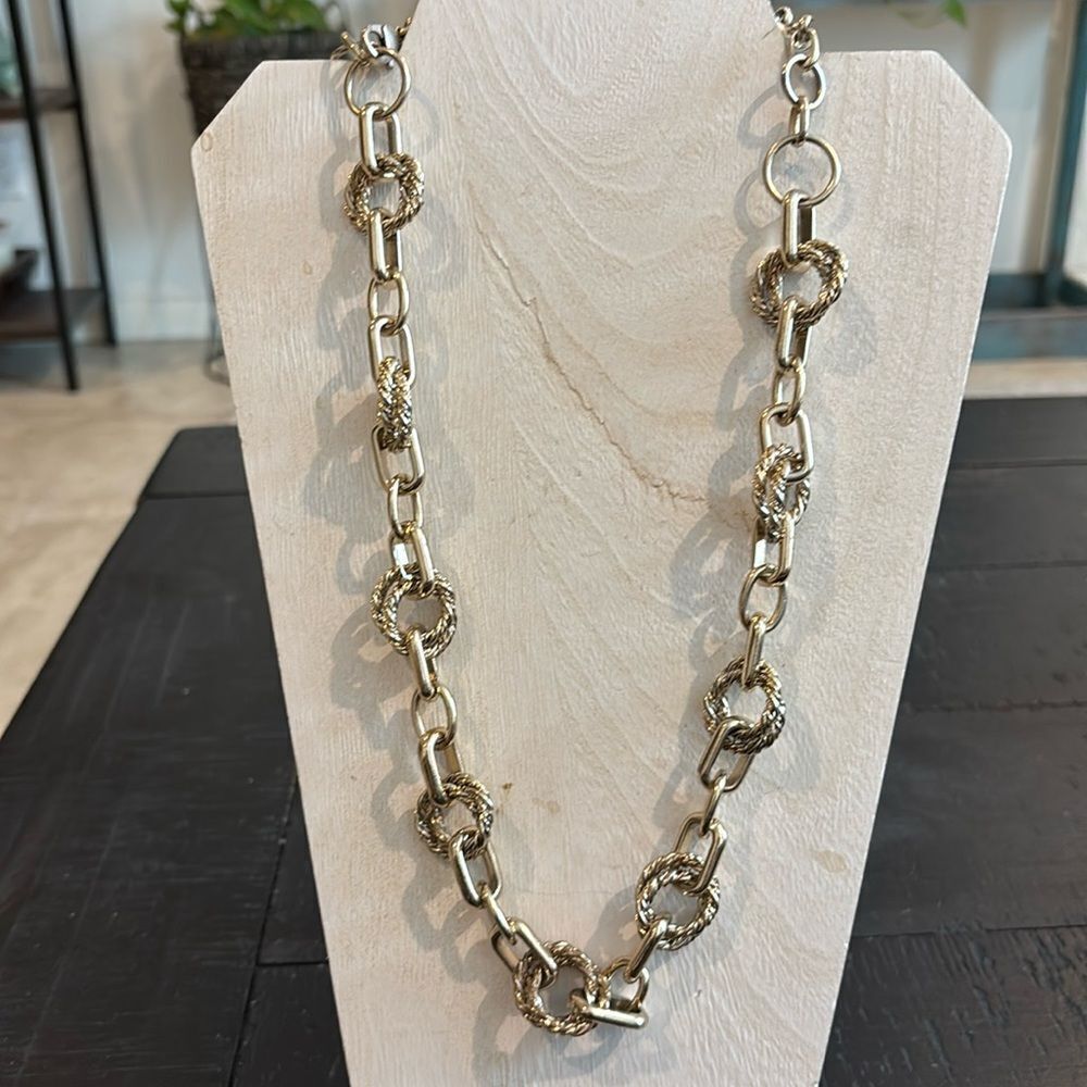 Banana Republic Gold Tone Chunky Long Chain Necklace